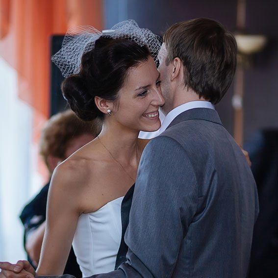 Two's Company couple dancing at wedding